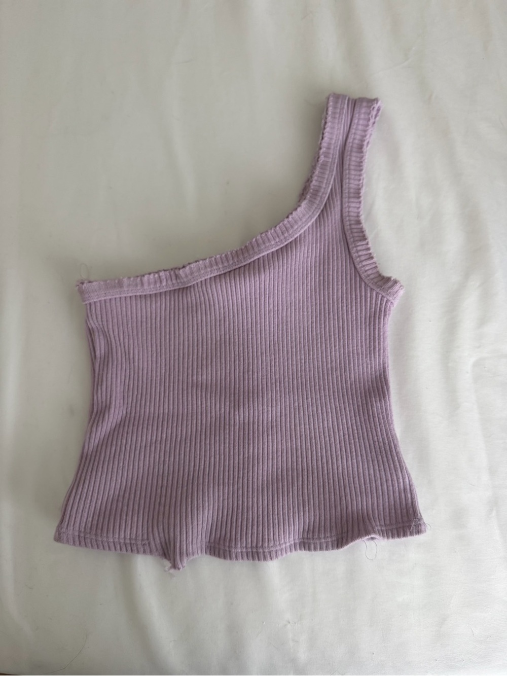 Urban Outfitters Lavender One-Shoulder Ribbed Tank